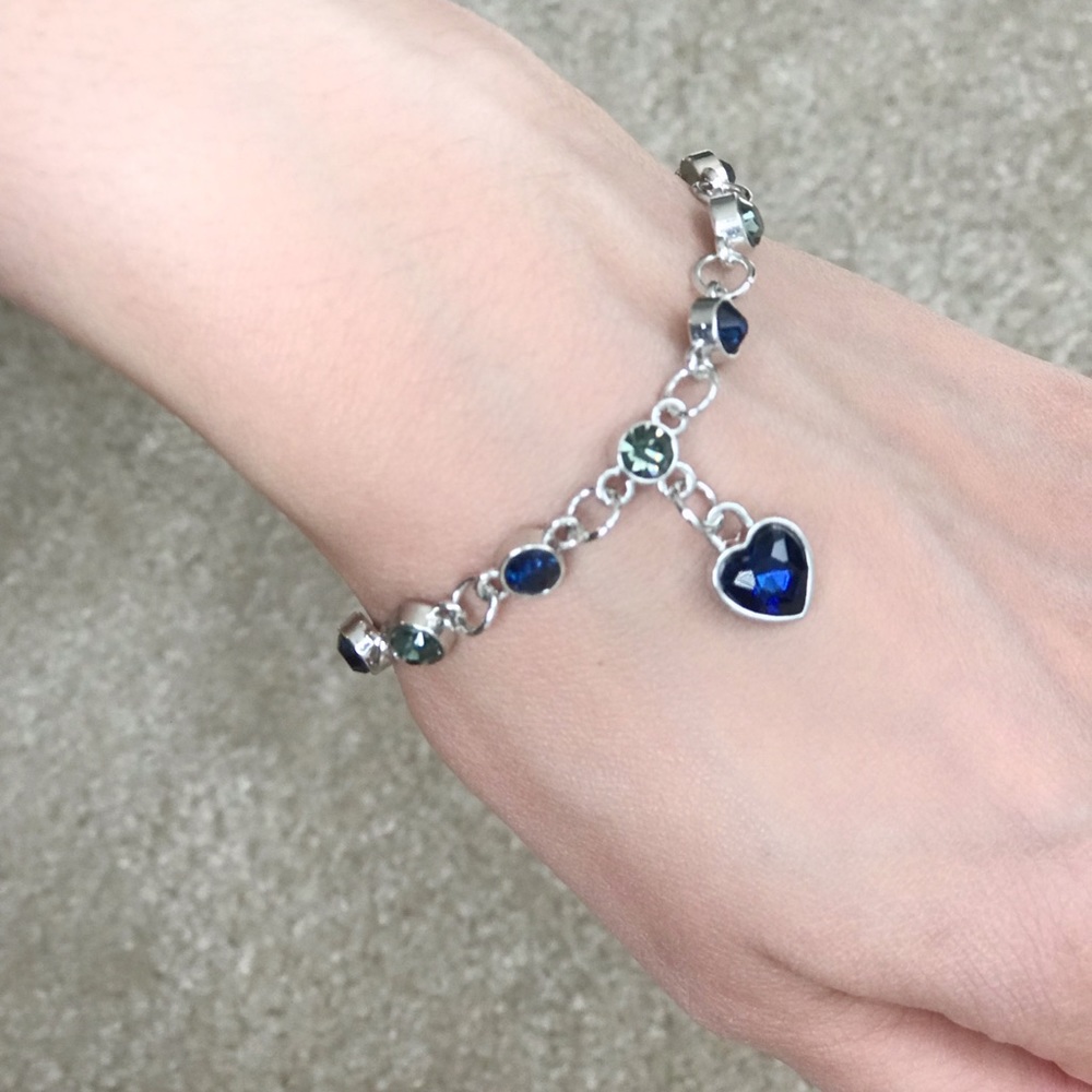 🆕 Ocean Heart Blue Zircon Chain Bracelet